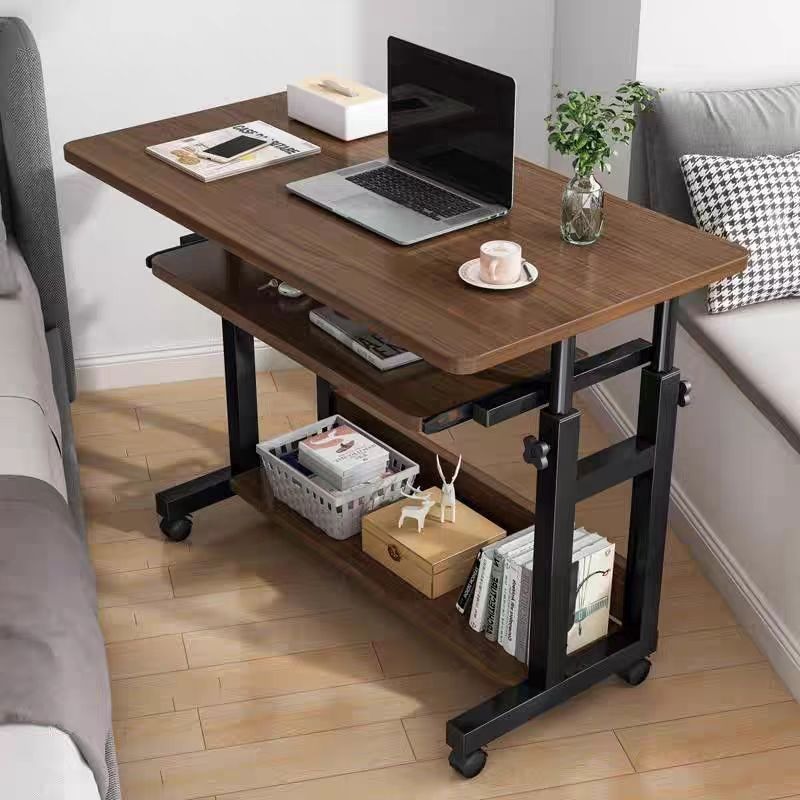 Desk Setup Wood - โต๊ะเล็กแบบเคลื่อนย้ายได้, โต๊ะข้างเตียง, ห้องนอน, โต๊ะทำงานในบ้าน, หอพัก, โต๊ะคอมพิวเตอร์แบบยกง่าย,