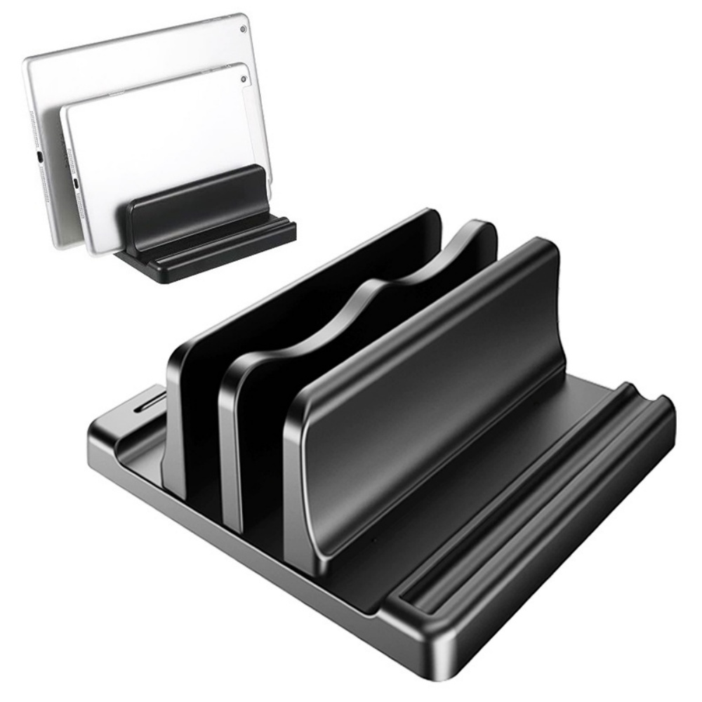 Vertical Laptop Stand - ขาตั้งแล็ปท็อปแนวตั้งแบบช่องเดียว/สองช่อง ปรับระดับได้ ใช้กับโน้ตบุ๊ก ประหยัดพื้นที่ สำหรับ MacBook