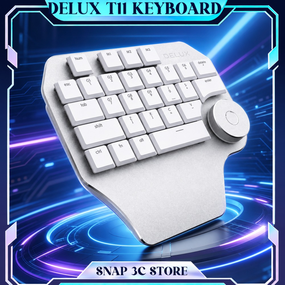 Desk Setup Programmer - คีย์บอร์ดแบบมีสาย DeLUX T11 Designer Keypad คีย์บอร์ดแบบกลไกพร้อมปุ่มมาโครที่ตั้งโปรแกรมได้