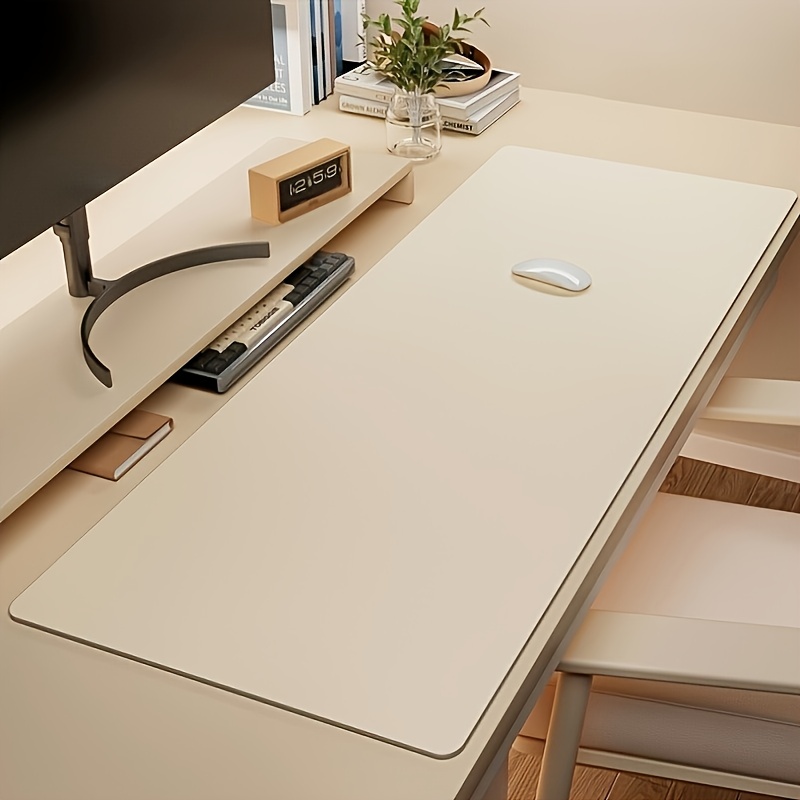 Desk Setup Rug - แผ่นรองเมาส์หนังเทียมขนาดใหญ่ 1 ชิ้น, แผ่นรองโต๊ะกันน้ำกันลื่นสำหรับสำนักงาน, โต๊ะทำงาน, แผ่นรองเมาส์สำหรับโต๊ะทำงานทำความสะอาดง่าย,