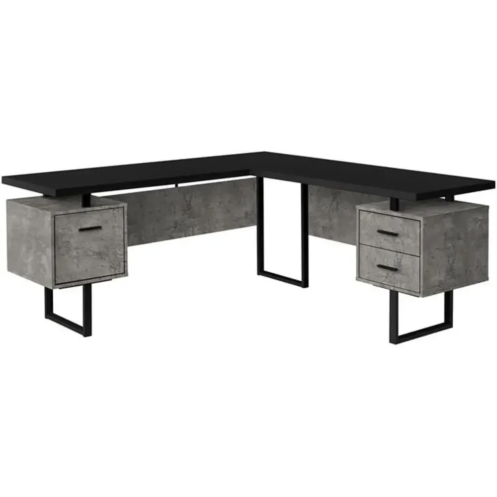 L Shaped Desk Setup - โต๊ะคอมพิวเตอร์รูปตัวแอล ขนาด 70 นิ้ว พร้อมช่องเก็บของ สำหรับโฮมออฟฟิศ