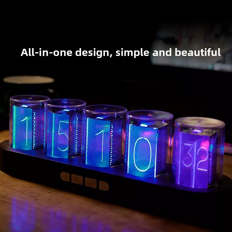 Desk Setup Youtube - นาฬิกาตั้งโต๊ะ RGB สำหรับเกมเมอร์ ตกแต่งด้วยหลอด LED Nixie