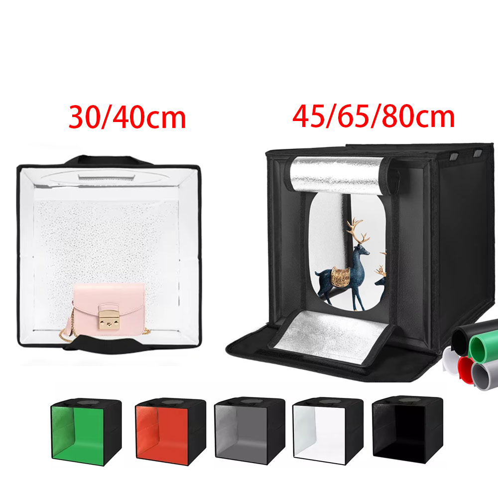 Desk Setup Background - 30/40/45 65 80 ซม.การถ่ายภาพเต็นท์แสงสตูดิโอSoftBoxแบบพกพาตารางยิงเต็นท์ชุด 5 พื้นหลังฉากหลัง