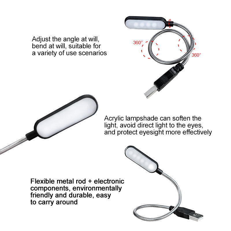 MINI 4 LED โคมไฟหนังสือแบบพกพา - Desk Setup Laptop บทวิจารณ์และราคา