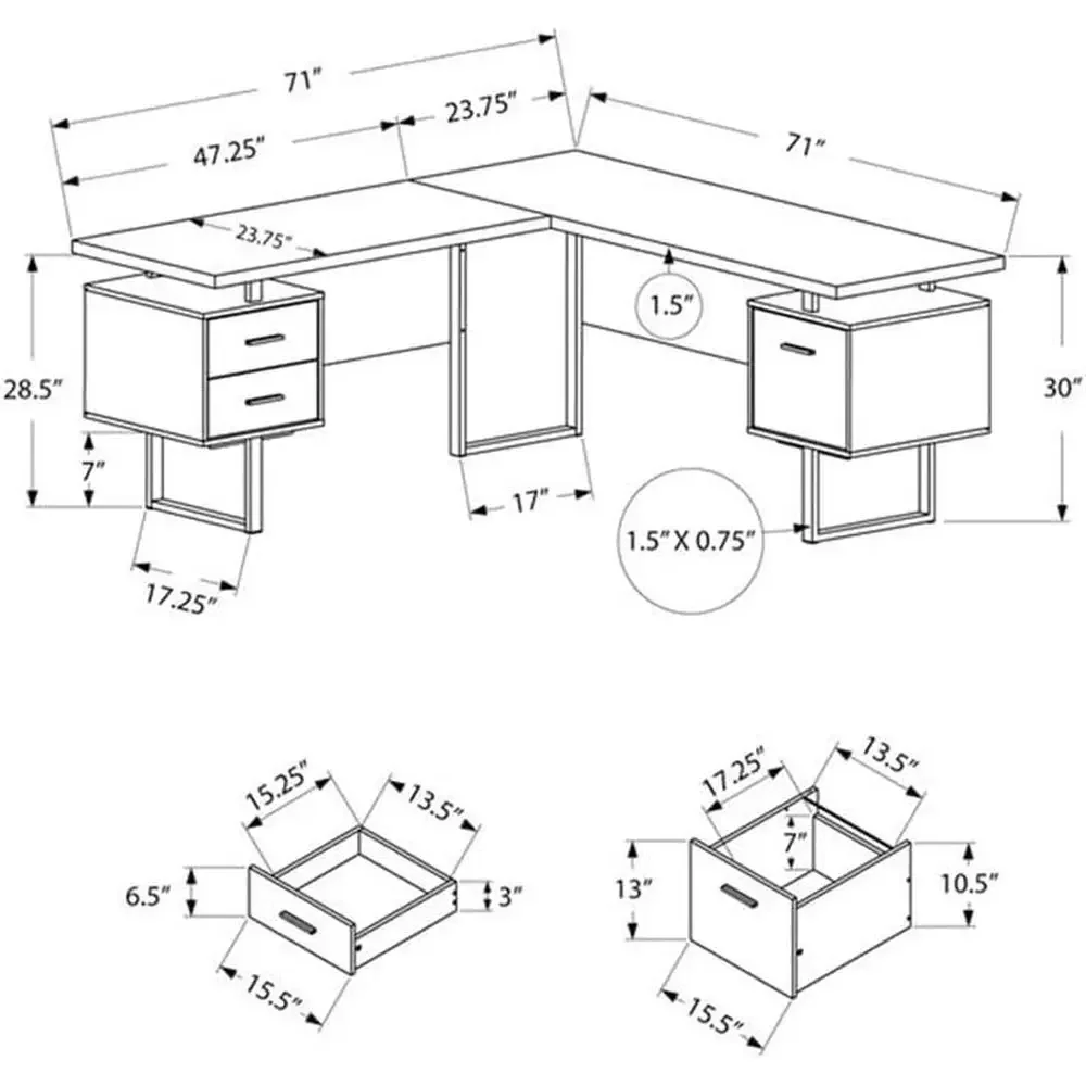 โต๊ะคอมพิวเตอร์รูปตัว L ขนาด 7 - L Shaped Desk Setup บทวิจารณ์และราคา