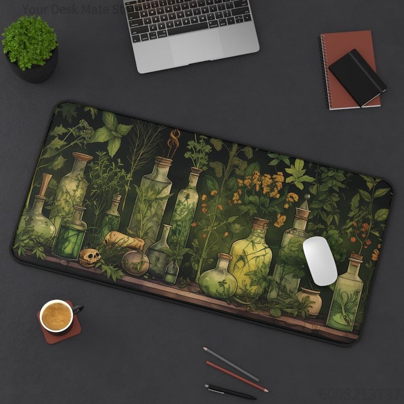 แผ่นรองเมาส์ลายพืชสมุนไพรแม่มด - Desk Setup With Plants บทวิจารณ์และราคา