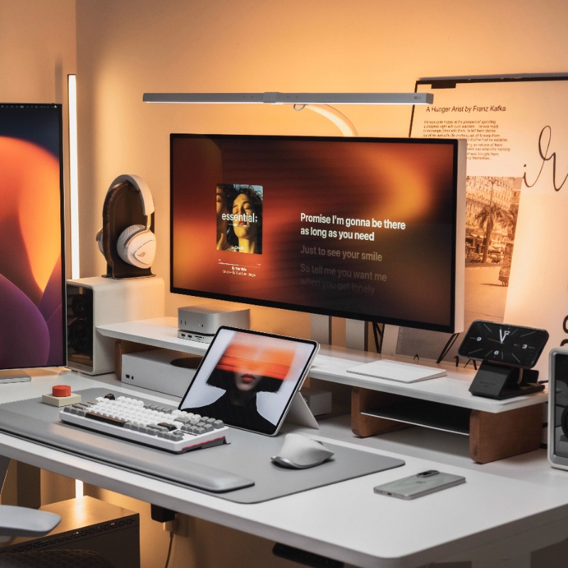 Modern Monitor Riser Stand Erg - Desk Setup Monitor And Laptop บทวิจารณ์และราคา