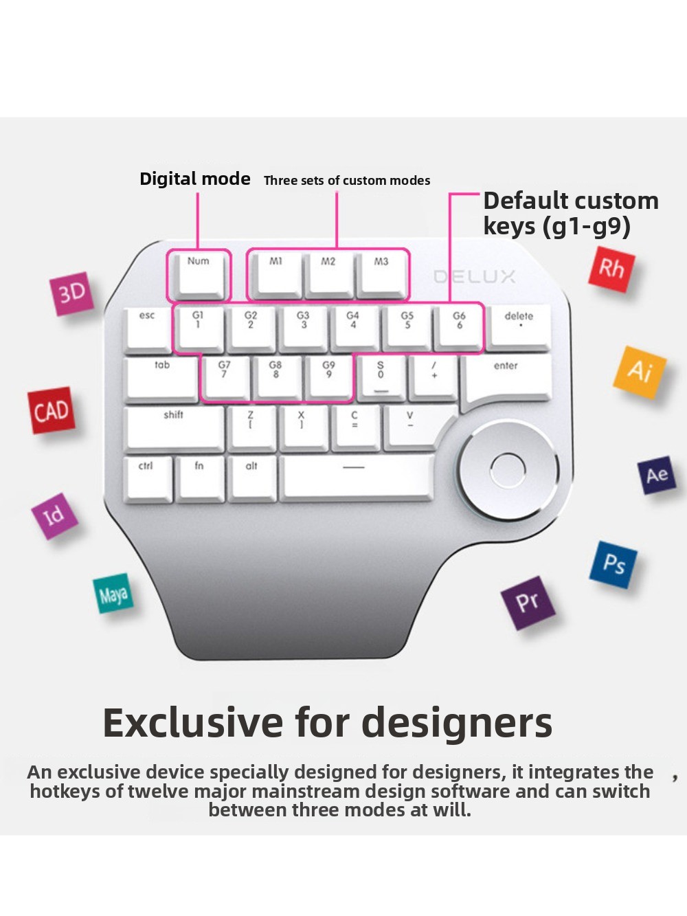 คีย์บอร์ดแบบมีสาย DeLUX T11 De - Desk Setup Programmer บทวิจารณ์และราคา