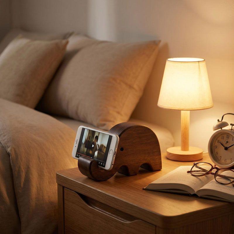 ที่วางโทรศัพท์ไม้เนื้อแข็งสีดำ - Desk Setup Wood บทวิจารณ์และราคา