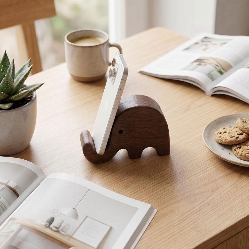 ที่วางโทรศัพท์ไม้เนื้อแข็งสีดำ - Desk Setup Wood บทวิจารณ์และราคา