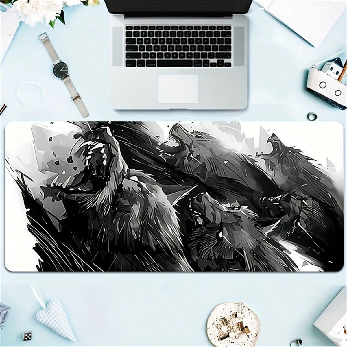 แผ่นรองโต๊ะเกมมิ่งลายหมาป่าขนา - Desk Setup Programmer บทวิจารณ์และราคา
