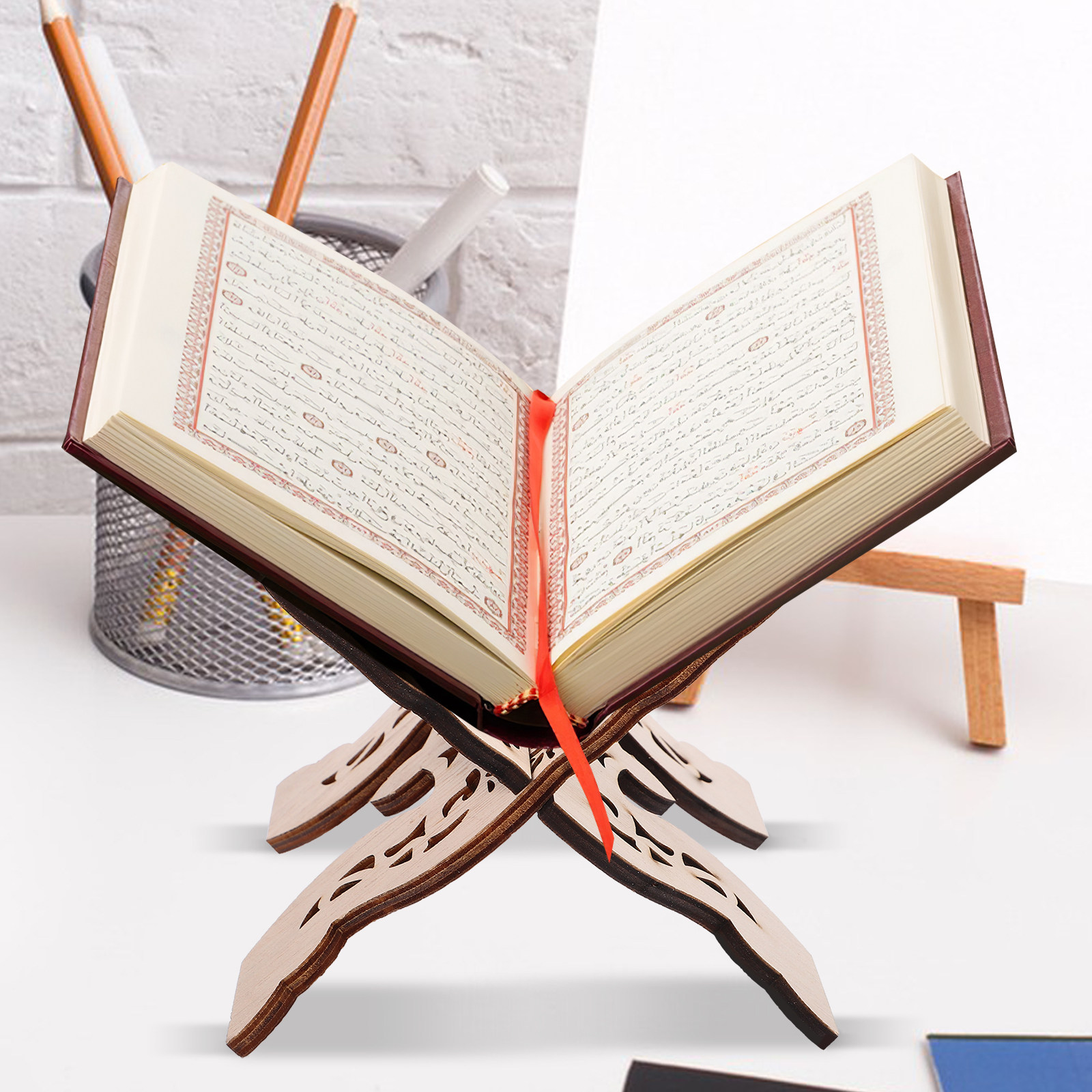 ชั้นวางหนังสือไม้สำหรับอ่านหนั - Desk Setup Wood บทวิจารณ์และราคา