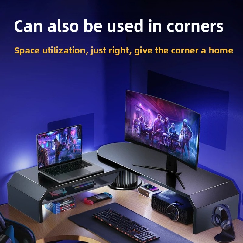ขาตั้งจอภาพคู่สำหรับเล่นเกม ขา - Desk Setup Monitor And Laptop บทวิจารณ์และราคา