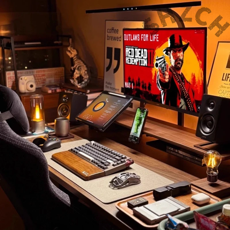 ขาตั้งจอภาพแบบโมดูลาร์ไม้วอลนั - Desk Setup Monitor And Laptop บทวิจารณ์และราคา