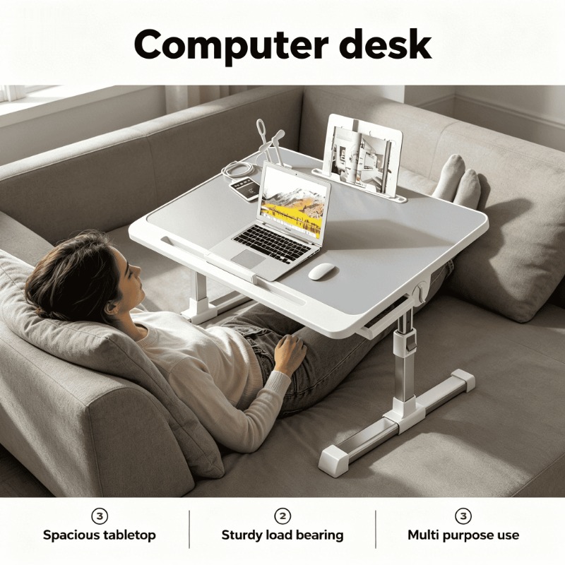 โต๊ะทำงานในห้องนอน โต๊ะคอมพิวเ - L Shaped Desk Setup บทวิจารณ์และราคา