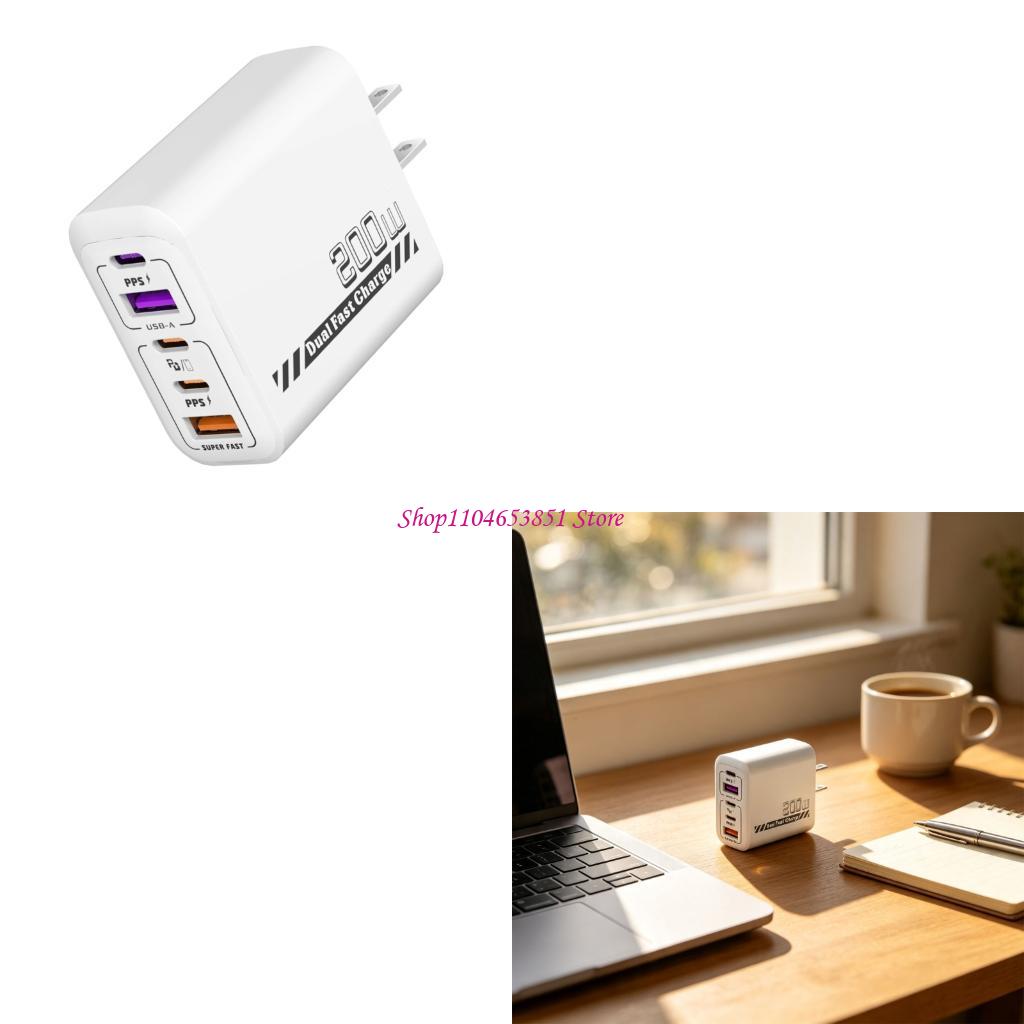 เครื่องชาร์จเร็ว 200W 5 พอร์ตพ - Desk Setup For 2 Laptops บทวิจารณ์และราคา