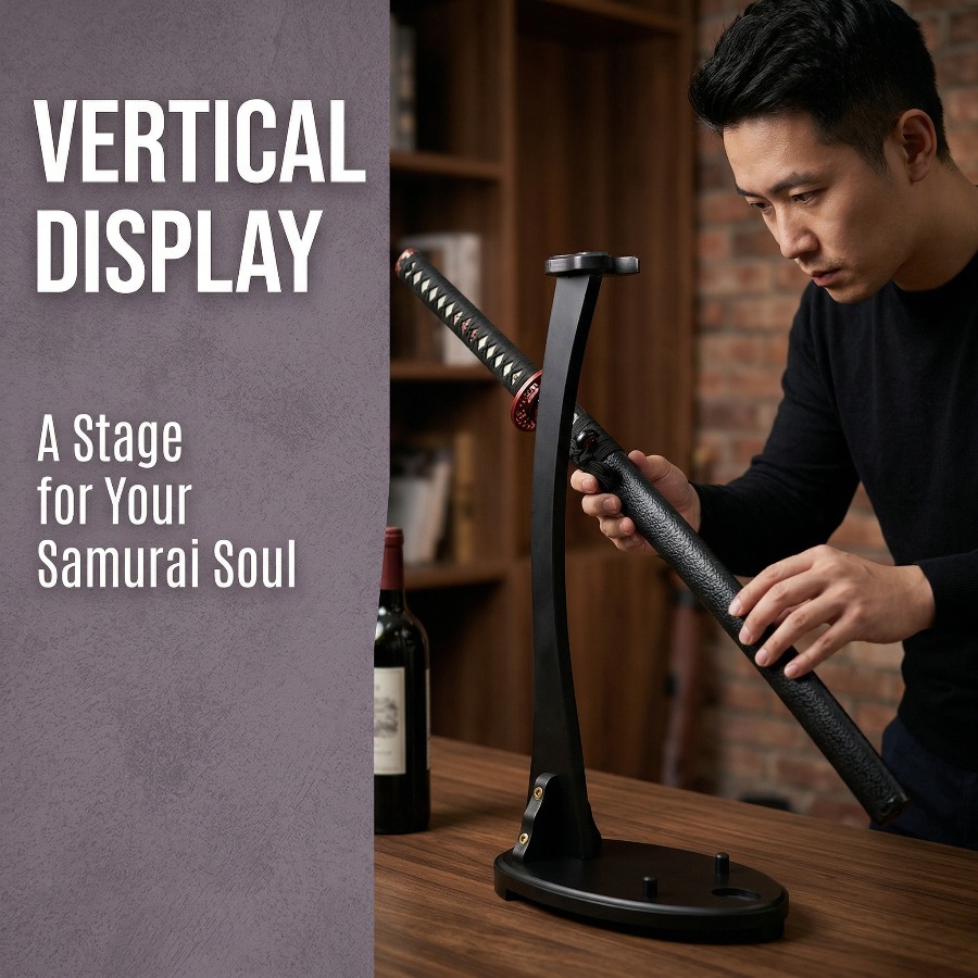 แท่นวางดาบคาตานะแนวตั้ง ชั้นวา - Desk Setup Wood บทวิจารณ์และราคา