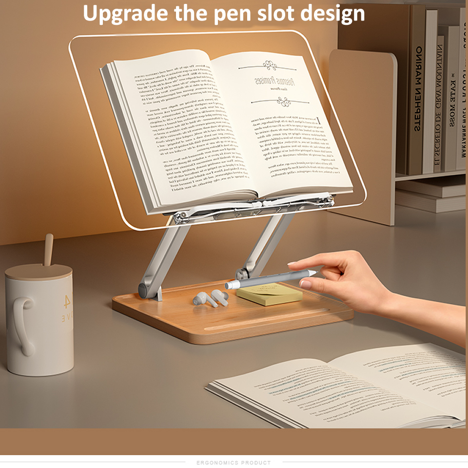 แท่นอ่านหนังสือไม้พร้อมไฟอะคริ - Desk Setup Wood บทวิจารณ์และราคา