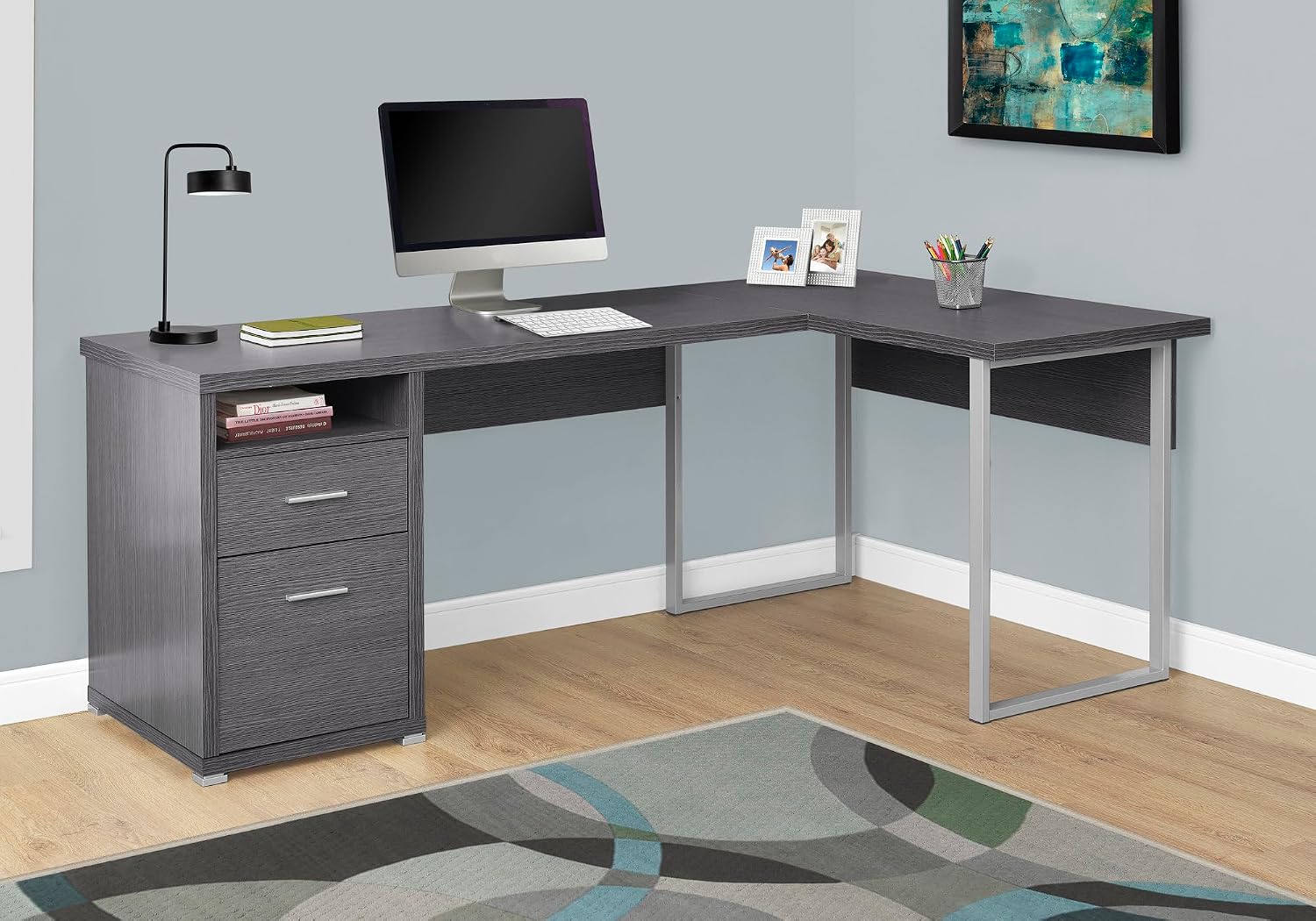 I 7257 โต๊ะคอมพิวเตอร์, โฮมออฟ - L Shaped Desk Setup บทวิจารณ์และราคา