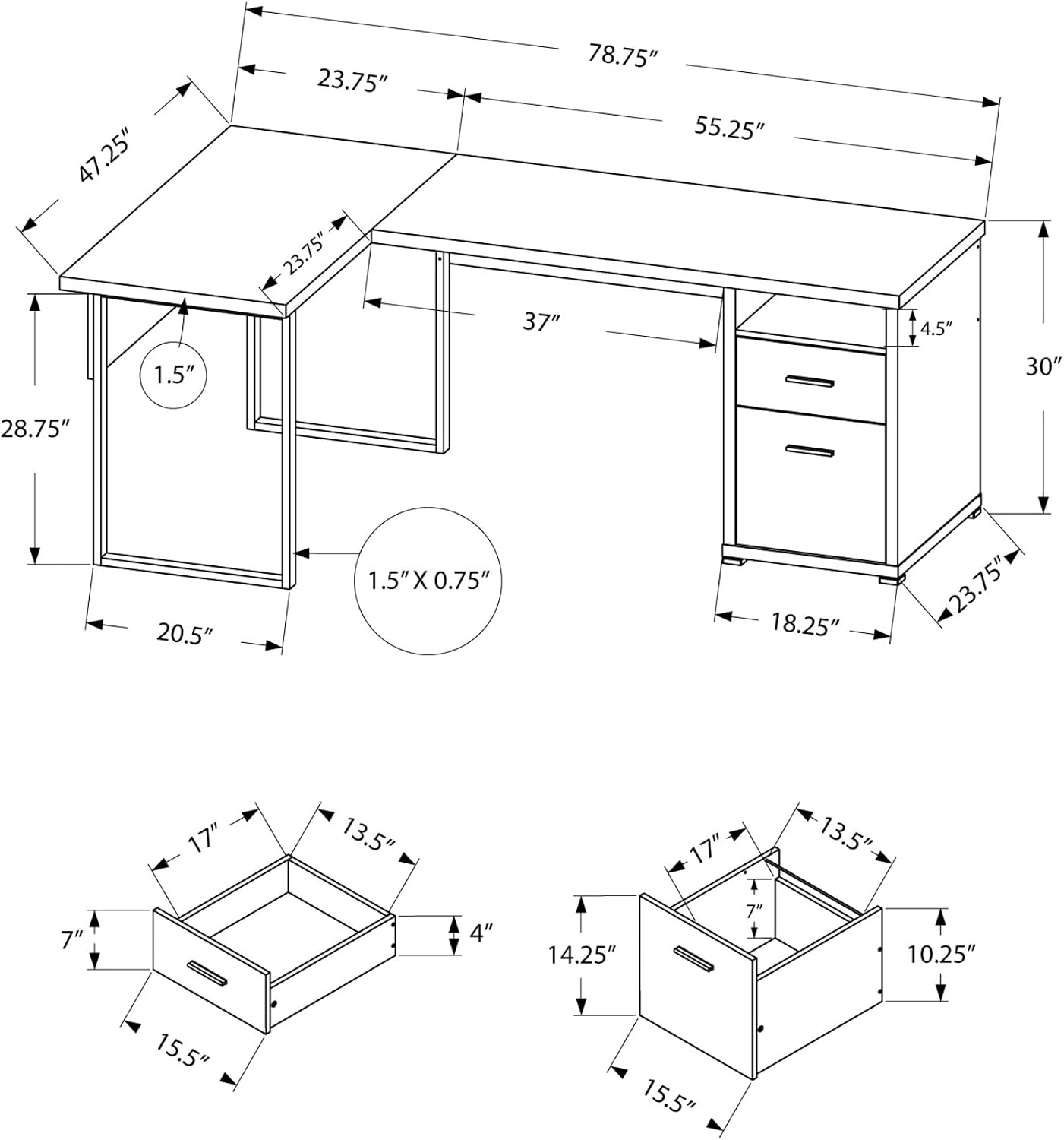 I 7257 โต๊ะคอมพิวเตอร์, โฮมออฟ - L Shaped Desk Setup บทวิจารณ์และราคา