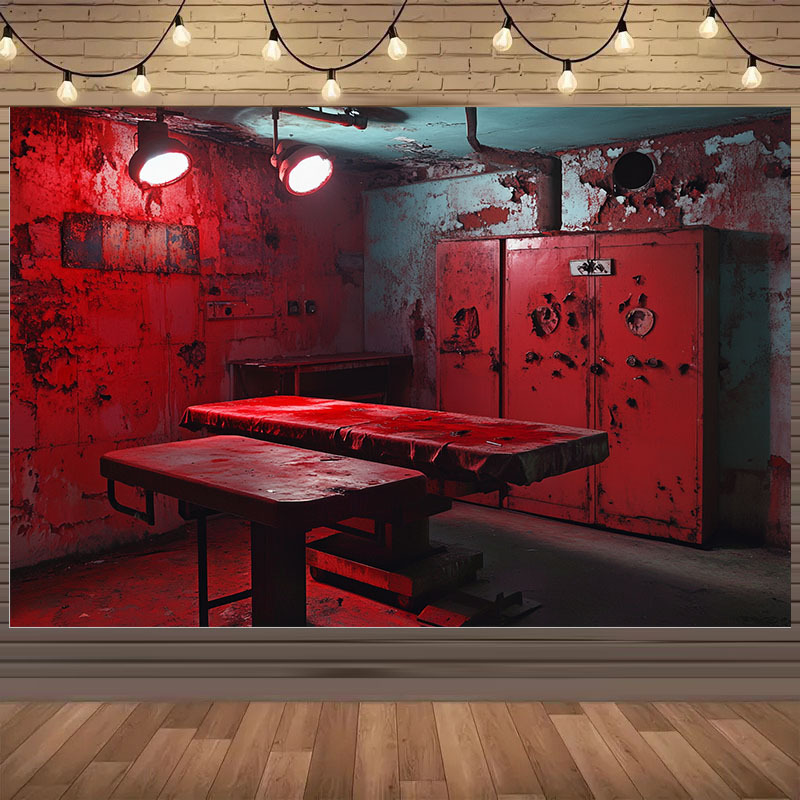 แบนเนอร์พื้นหลังสีแดงแนวสยองขว - Desk Setup Background บทวิจารณ์และราคา