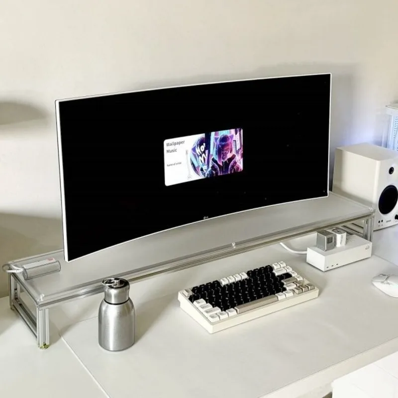 อลูมิเนียมขาตั้งอะคริลิคเดสก์ท - Desk Setup Monitor And Laptop บทวิจารณ์และราคา