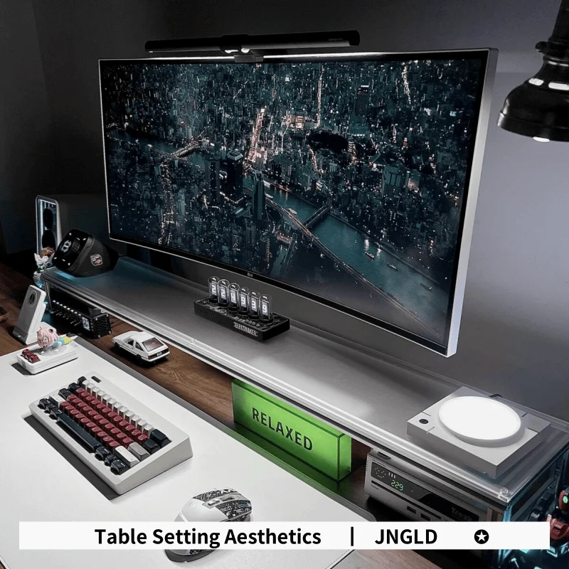 อลูมิเนียมขาตั้งอะคริลิคเดสก์ท - Desk Setup Monitor And Laptop บทวิจารณ์และราคา