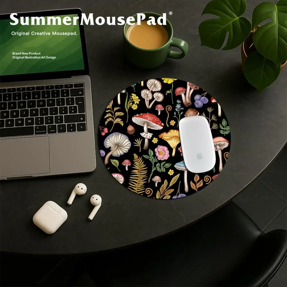 แผ่นรองเมาส์ลายพืชป่าทรงกลม แผ - Desk Setup With Plants บทวิจารณ์และราคา