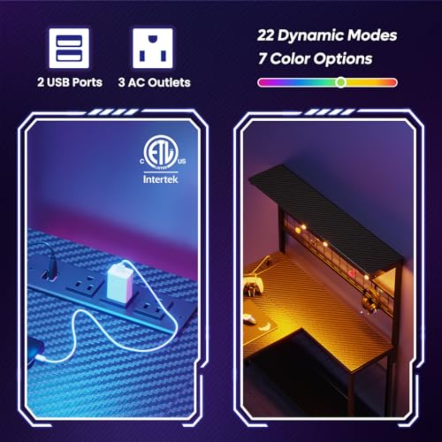 โต๊ะเกมมิ่งขนาด 42 นิ้ว พร้อมช - L Shaped Desk Setup บทวิจารณ์และราคา