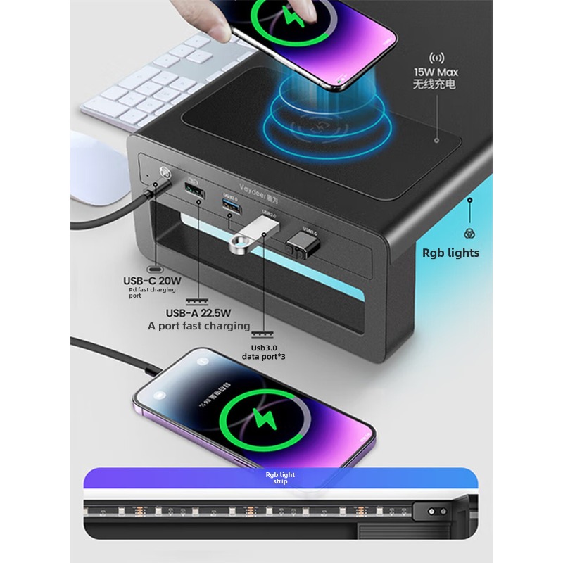 ขาตั้งจอคอมพิวเตอร์ RGB ชั้นวา - Desk Setup Monitor And Laptop บทวิจารณ์และราคา