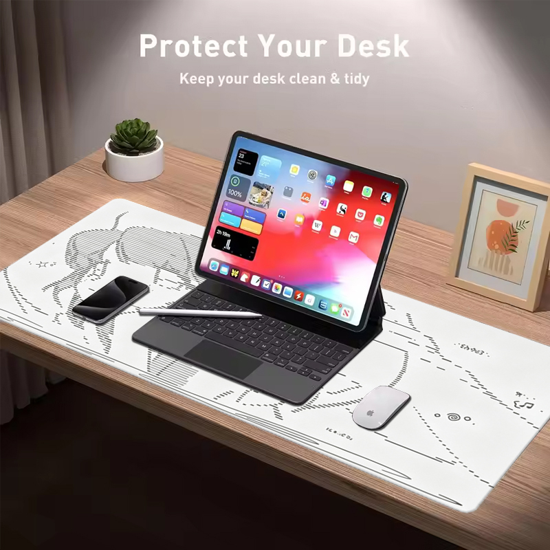 แผ่นรองเมาส์หนังลายการ์ตูนอนิเ - Desk Setup Rug บทวิจารณ์และราคา