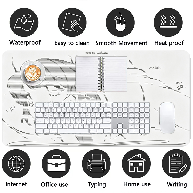แผ่นรองเมาส์หนังลายการ์ตูนอนิเ - Desk Setup Rug บทวิจารณ์และราคา